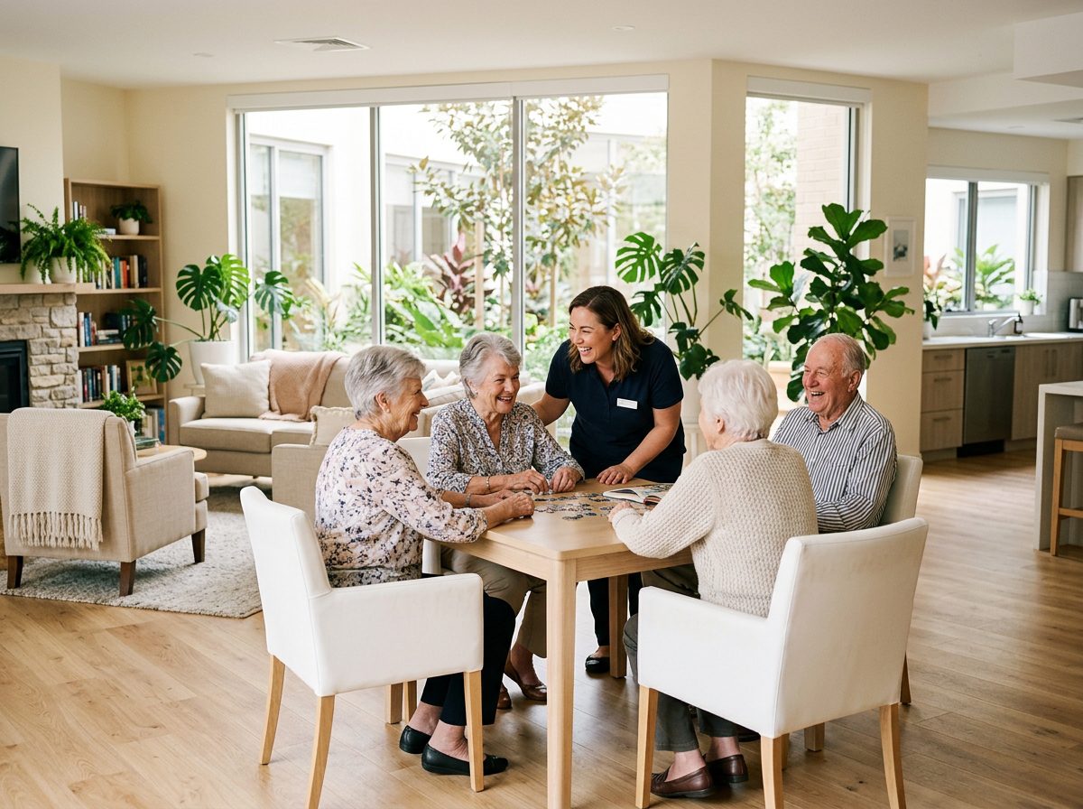 Comfortable assisted living common area at Solana Senior Living